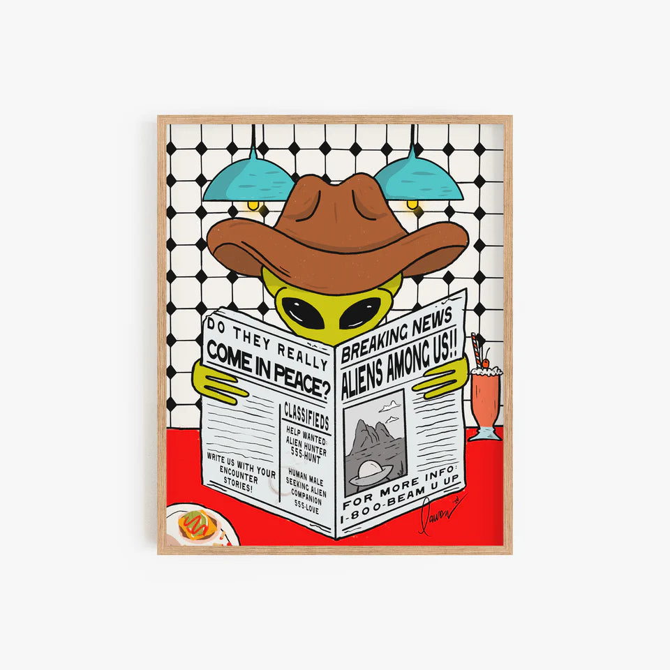 Aliens Among Us! Art Print 12"x9"