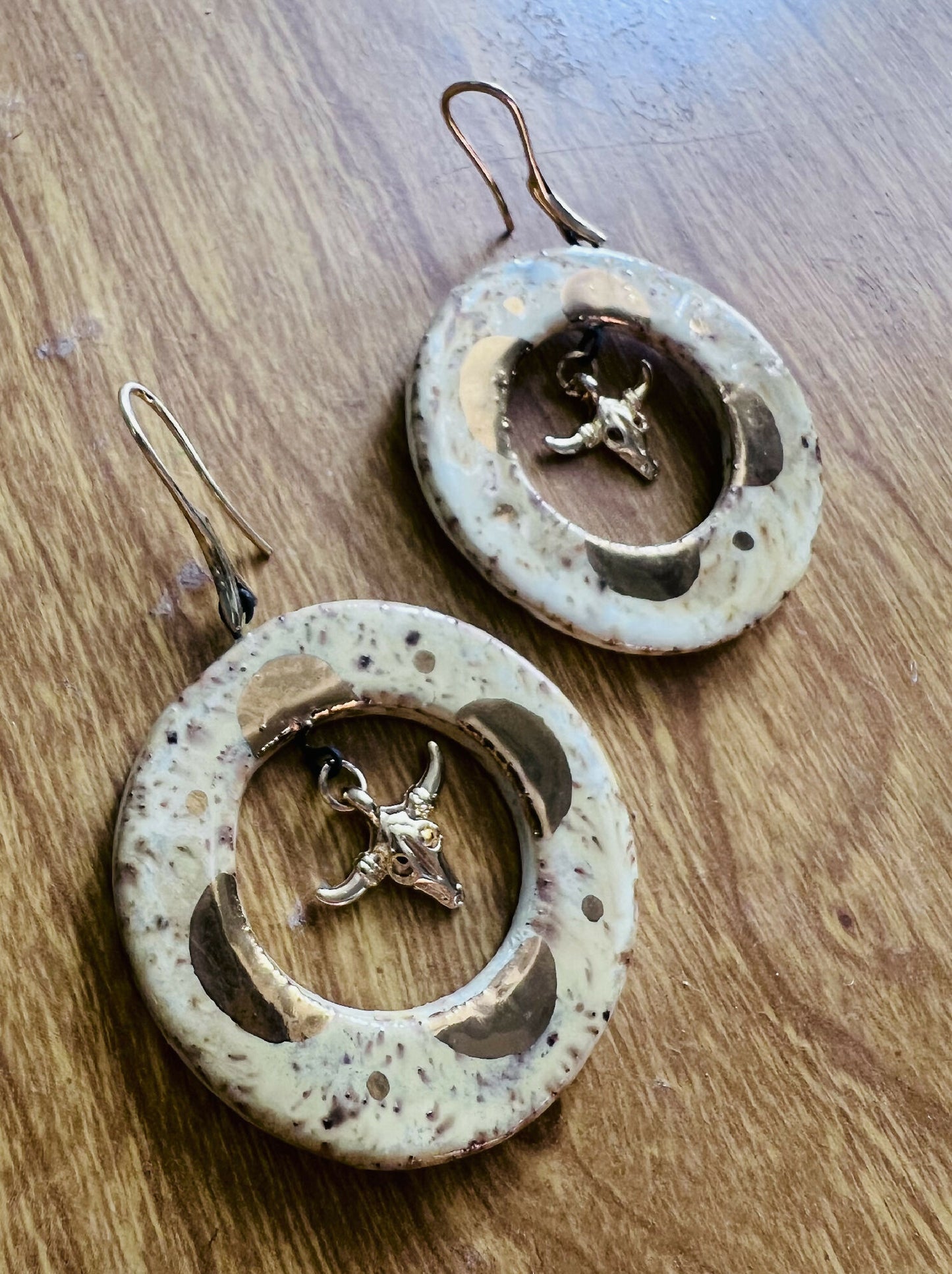 Ceramic Beige Hoops
