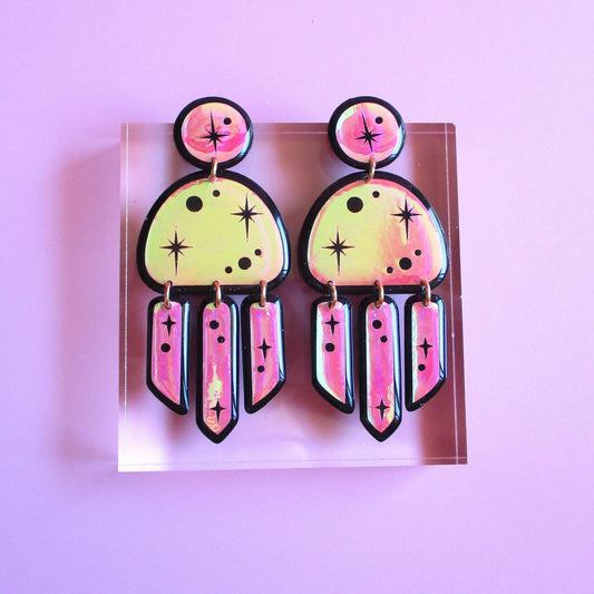 Fringe Earrings - Holographic