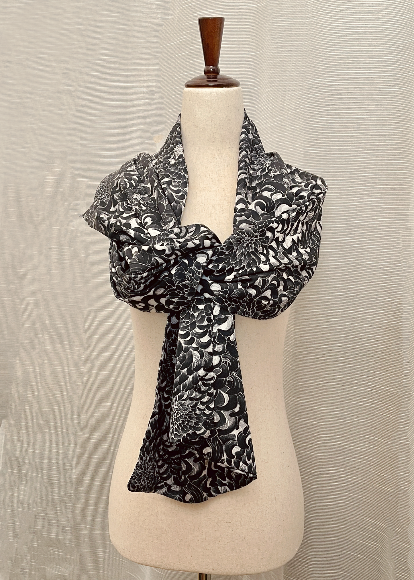 Black Chrysanthemum - Artist Edition Shawl Scarf