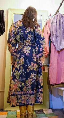Wrap Dress - long sleeve- leaves