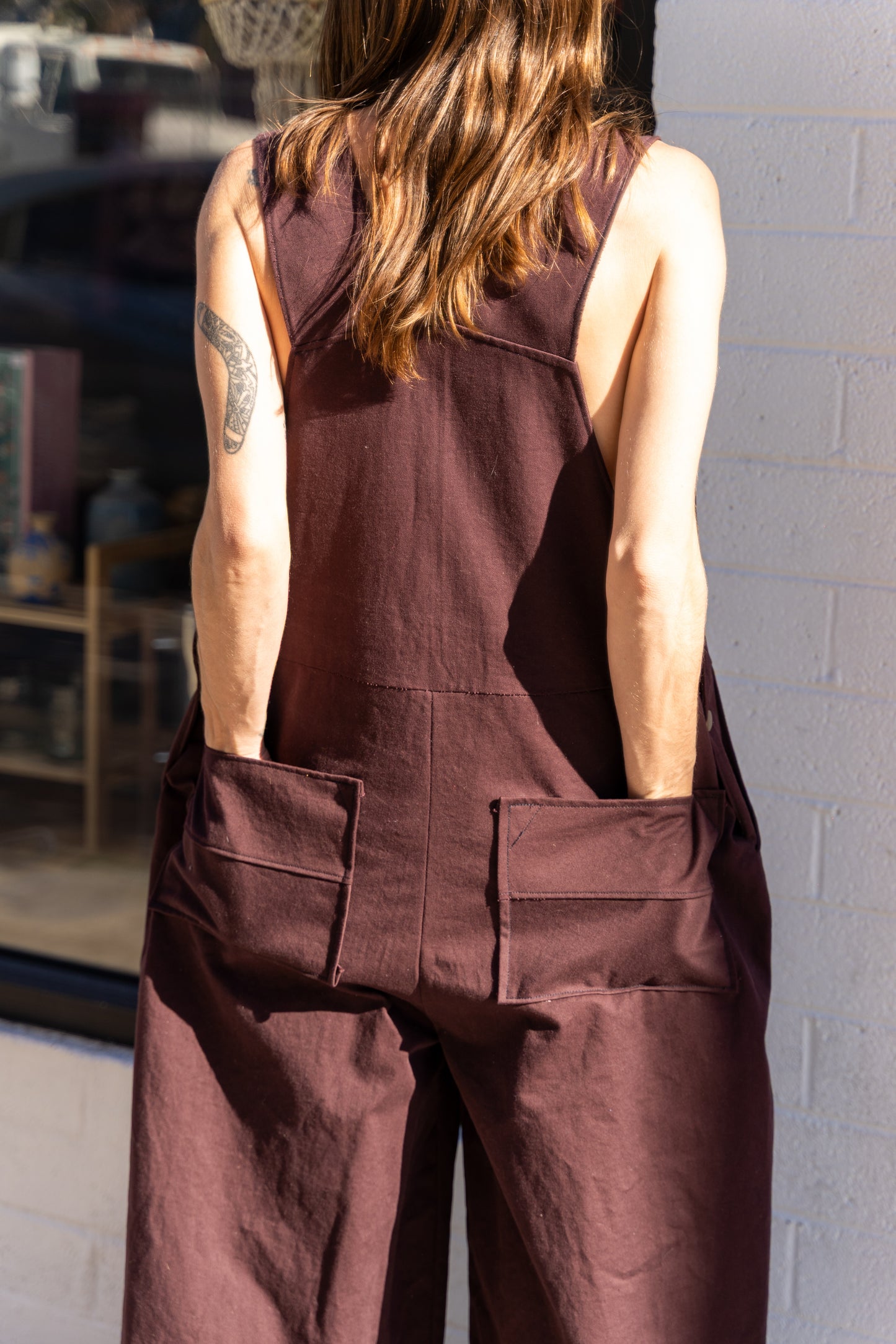 The Oasis Overalls- In Brown Canvas - Medium