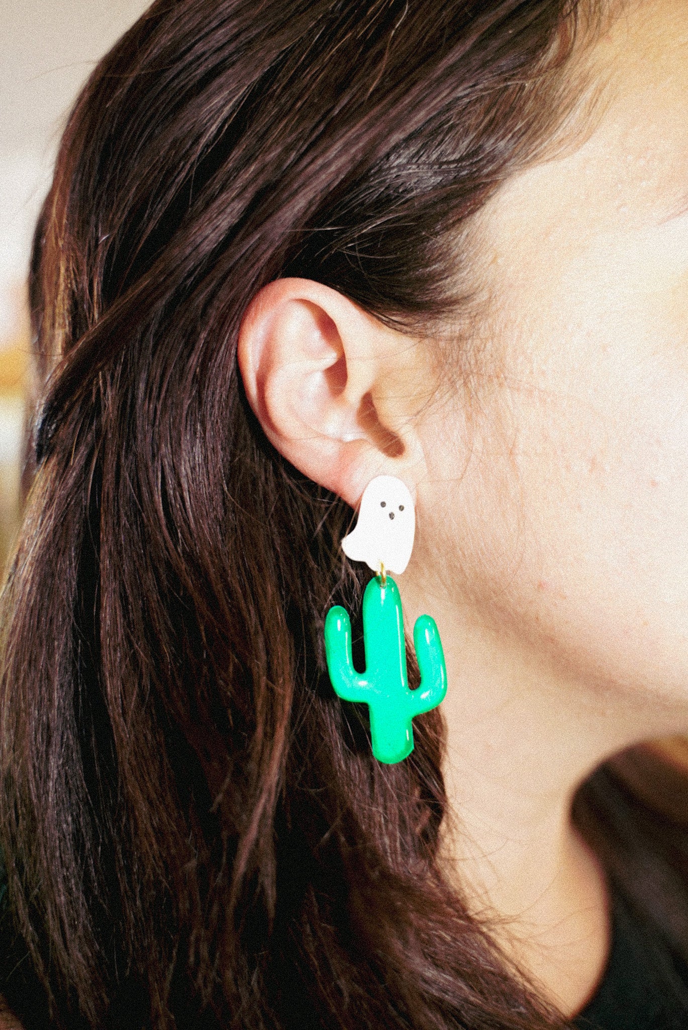 Ghost Cactus Earrings