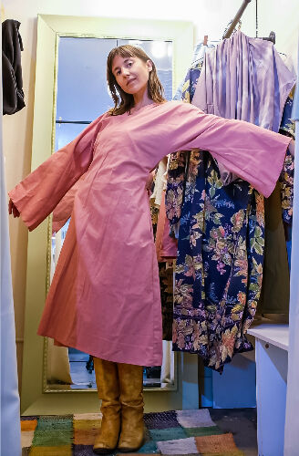 Wrap Dress - long sleeve- pink