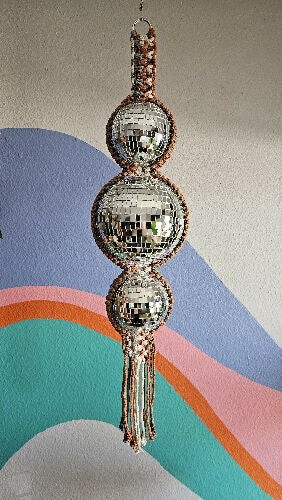 Macrame Disco Hanger - 3tier - Earthy