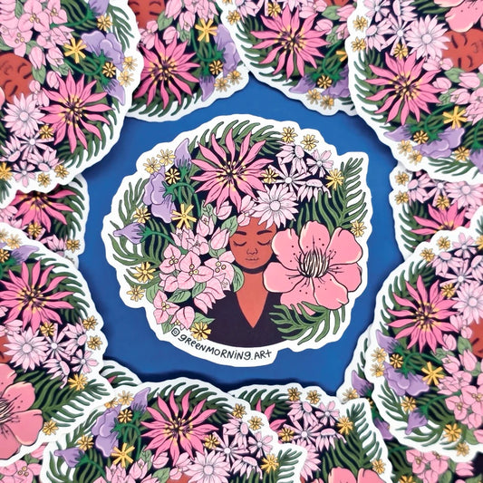 Flower Afro Sticker