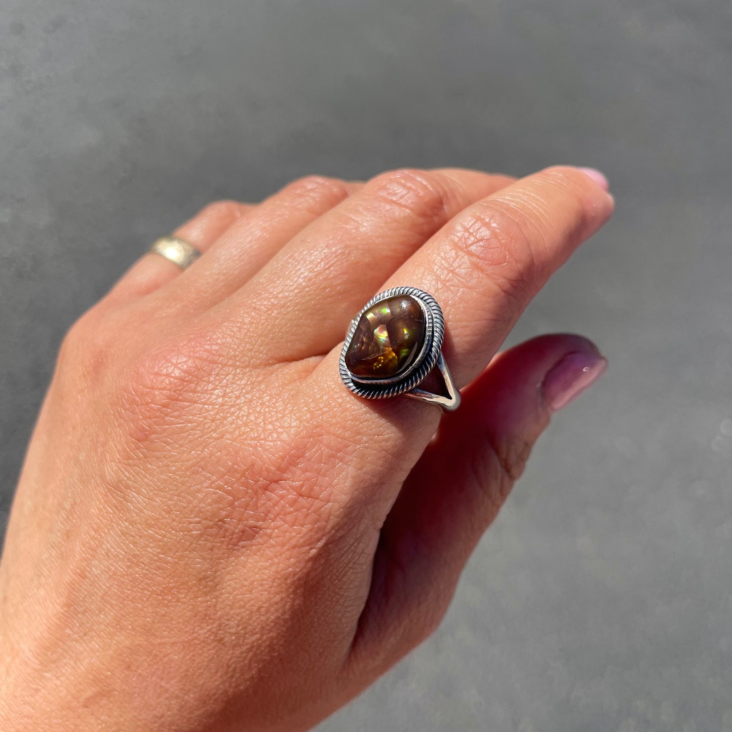 Mexican Fire Agate Ring {7.5}