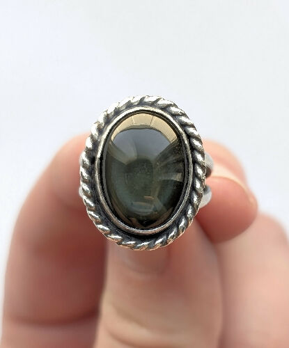 Rainbow Obsidian Ring, Size 6.5