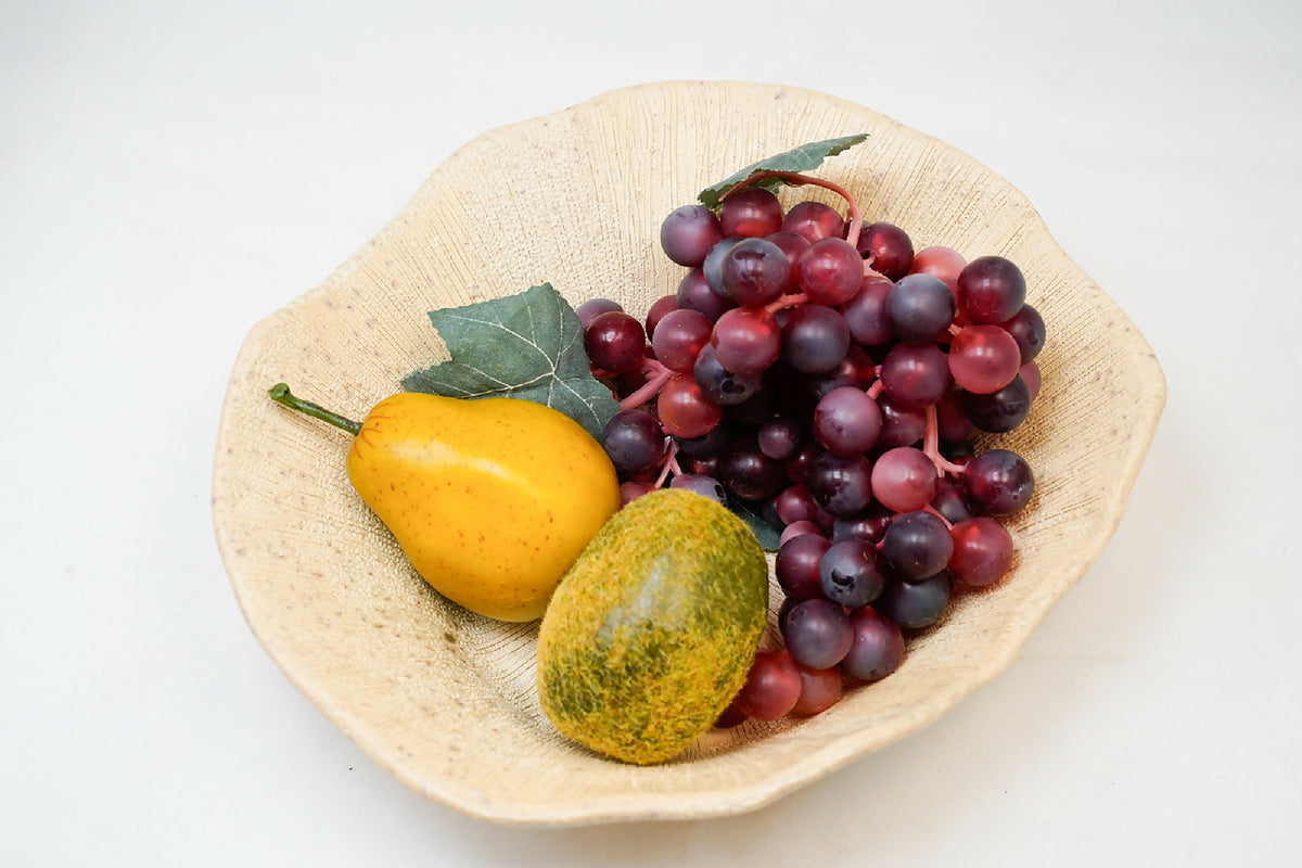 Handmade Ceramic Textured Serving Platter / Fruit Bowl