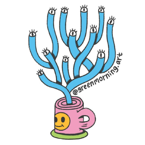 A cup of weird sticker
