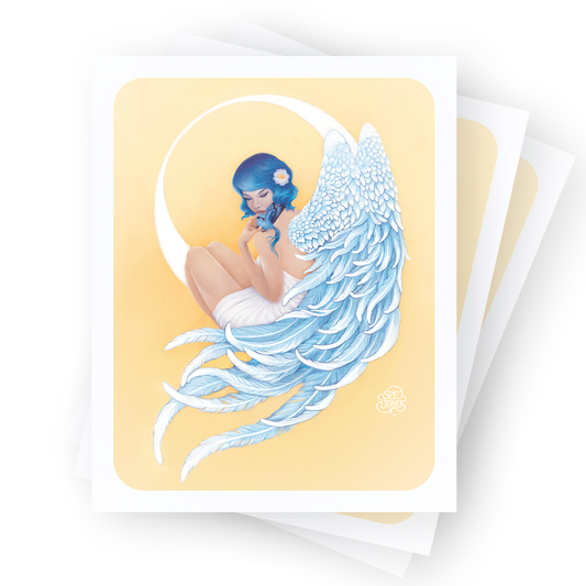 Luna Angel of Healing - Art Print (11" x 14")