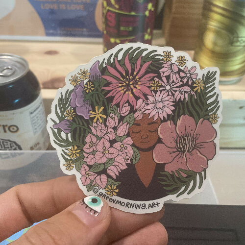 Flower Afro Sticker