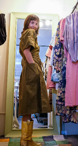 Wrap Dress - short sleeve- green