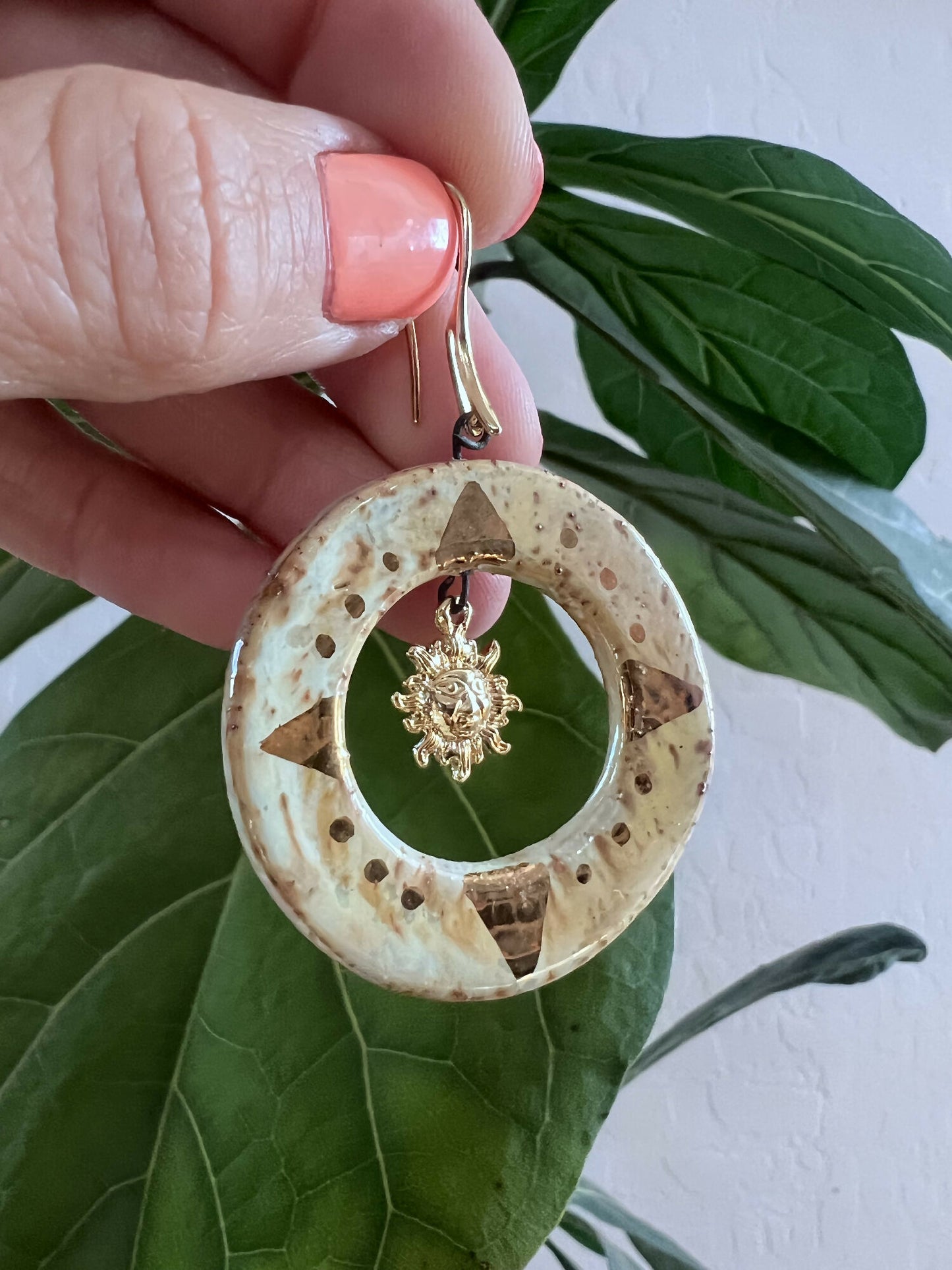 Ceramic Beige Hoops