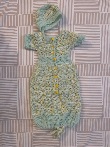 Vintage Keiki Crochet Nightie w/ Cap