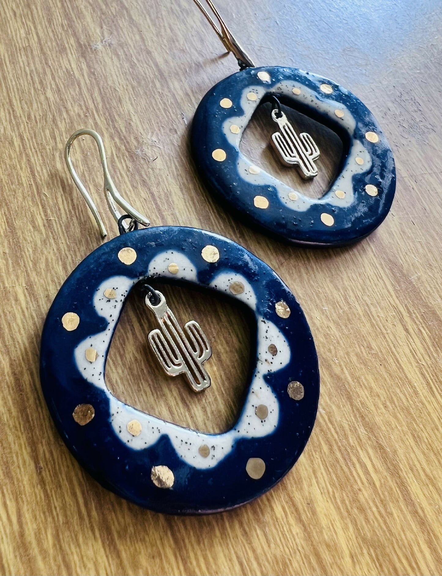 Ceramic Blue Hoops