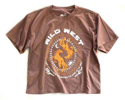 Wild West Horses Boxy T-shirt (Womens)