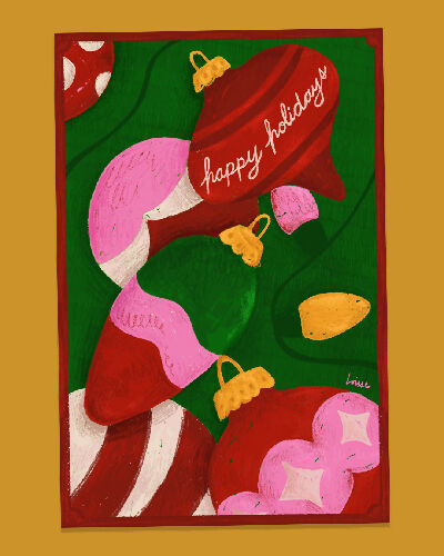 Holiday Ornaments - 4x6 "Holiday Postcard"