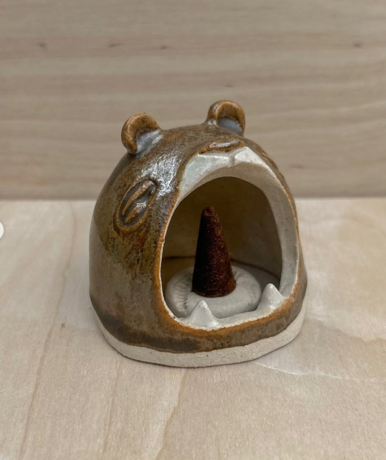 Open Mouth Bear Cone Incense Burner