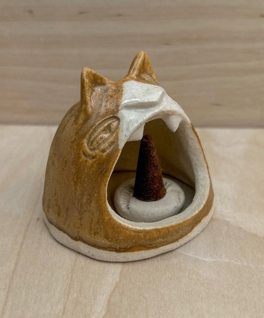 Open Mouth Cat Cone Incense Burner