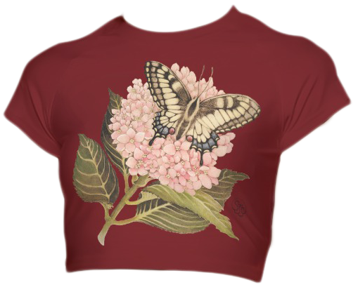 Swallowtail | Pink Hydrangea - Limited Edition Cropped Tee