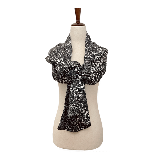 Black Chrysanthemum - Artist Edition Shawl Scarf