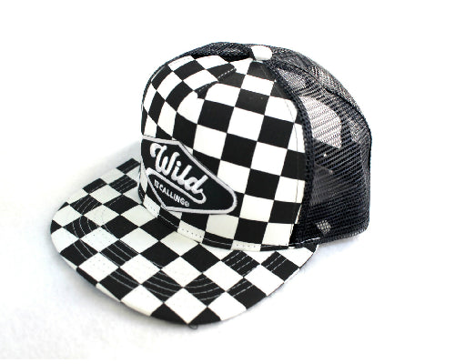 Checkered Trucker Wild is Calling Patch Hat (Baby & Kids)
