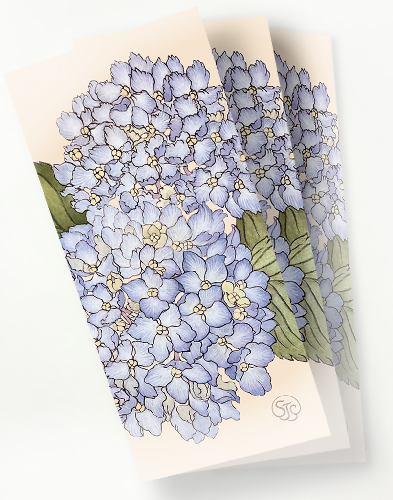 Blue Hydrangea - Notecard | Bookmark