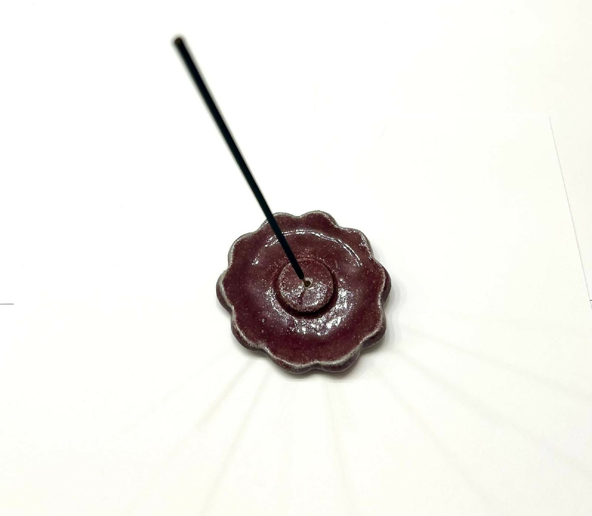 Handmade Ceramic Flower Incense Holder – Stick & Cone