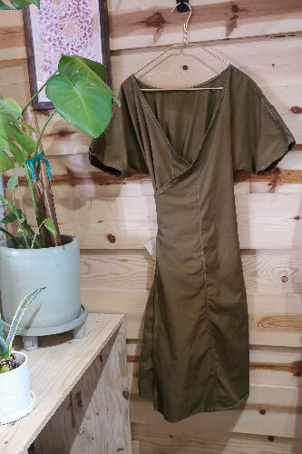 Wrap Dress - short sleeve- green