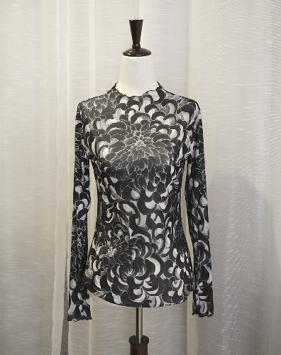 Black Chrysanthemum - Limited Edition Sheer Blouse