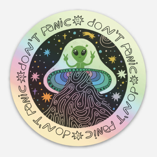 Don’t Panic Holographic Sticker