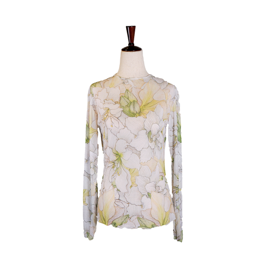White Amaryllis - Artist Edition Sheer Blouse