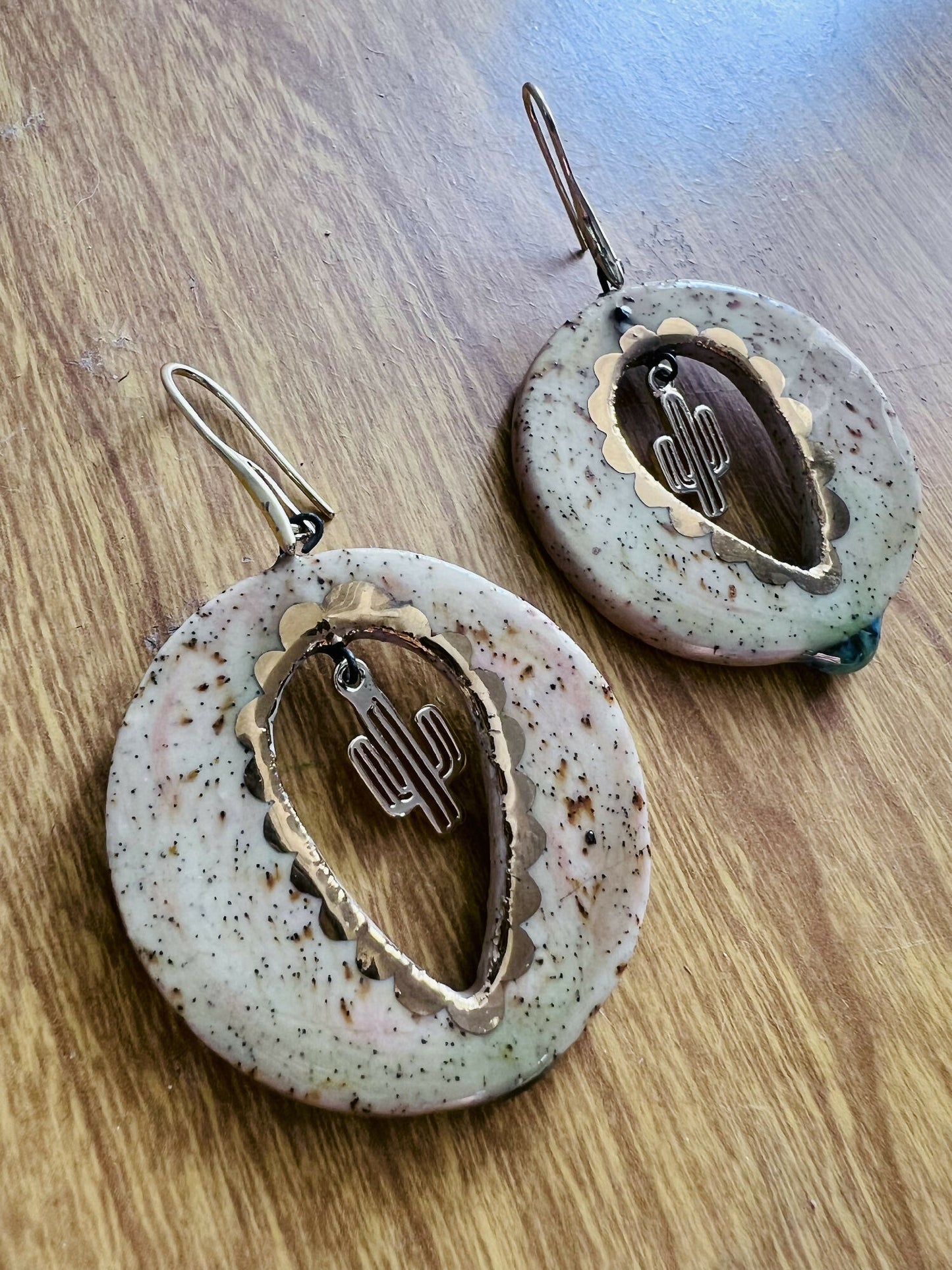 Ceramic Beige Hoops