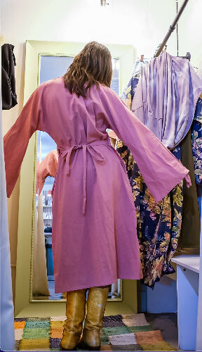 Wrap Dress - long sleeve- pink