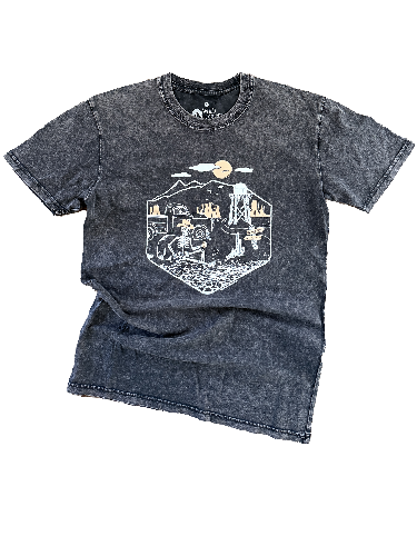 Ghost Town Halloween Skeleton T-shirt (unisex)