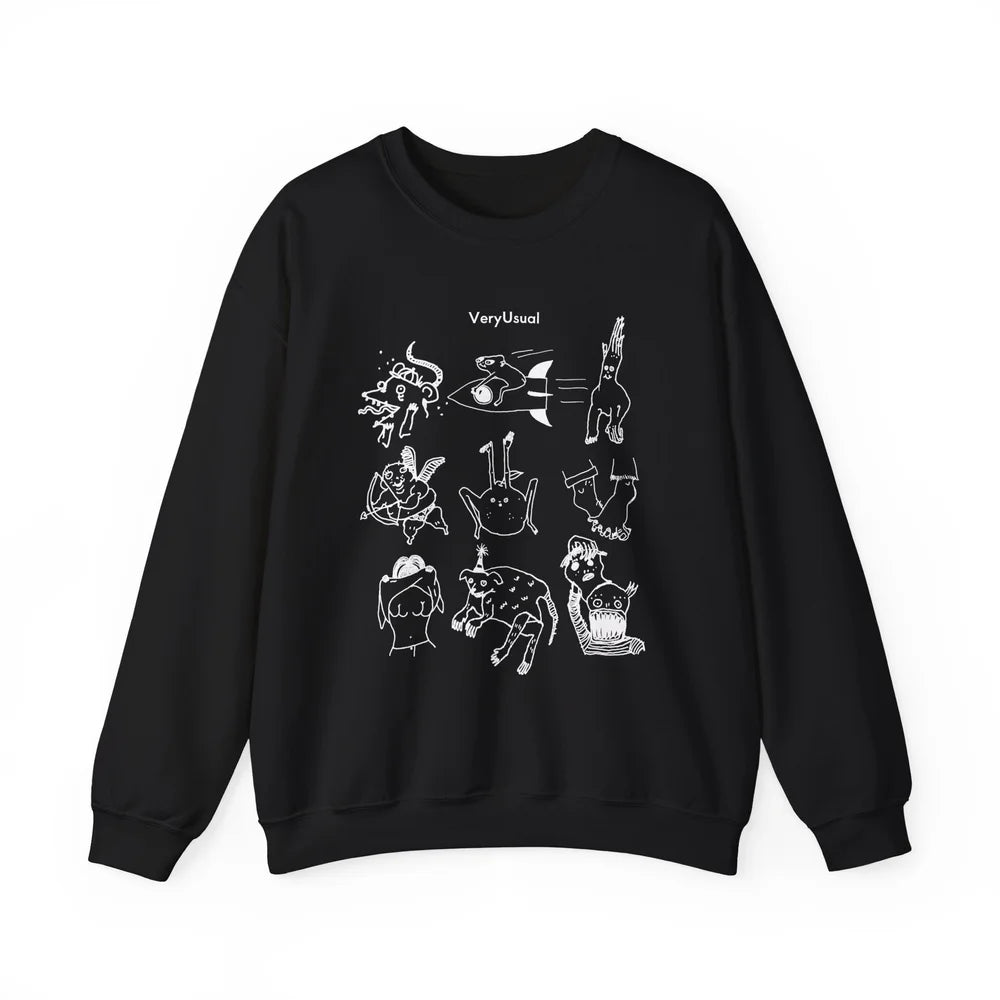 Black and white characters sweatshirt
