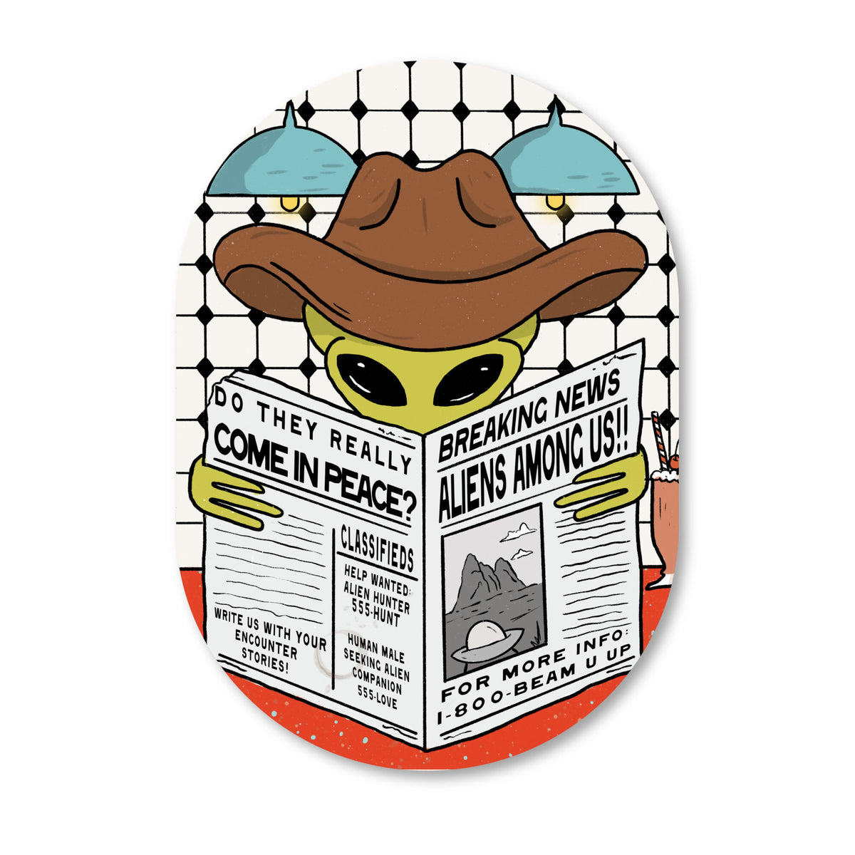 Aliens Among Us! Vinyl Sticker