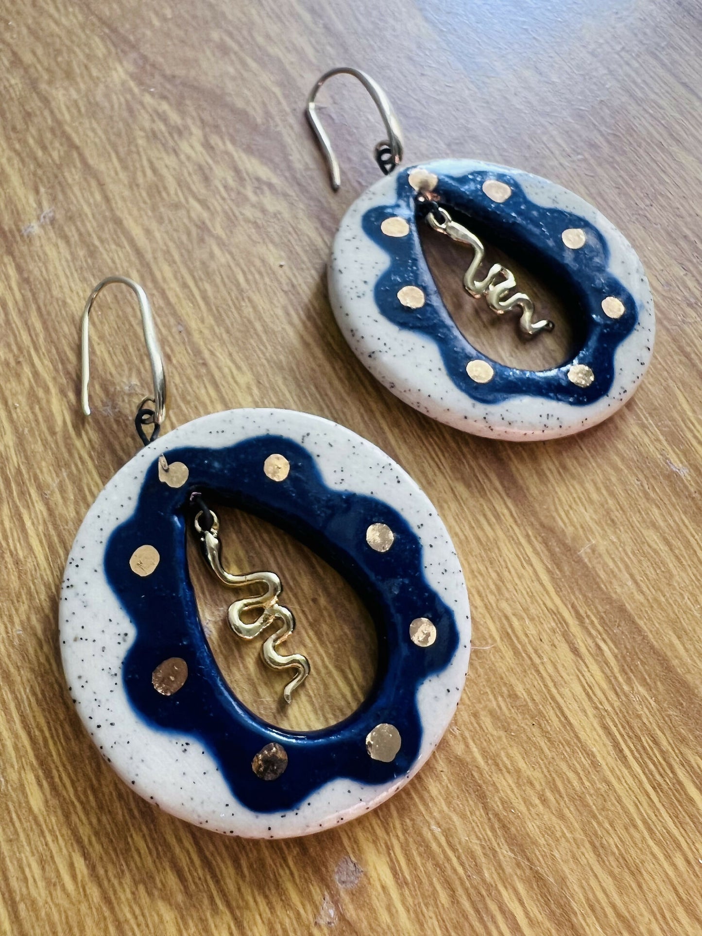 Ceramic Blue Hoops