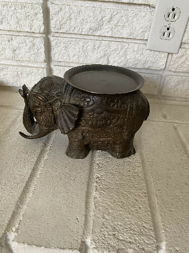 Brass elephant candle holder