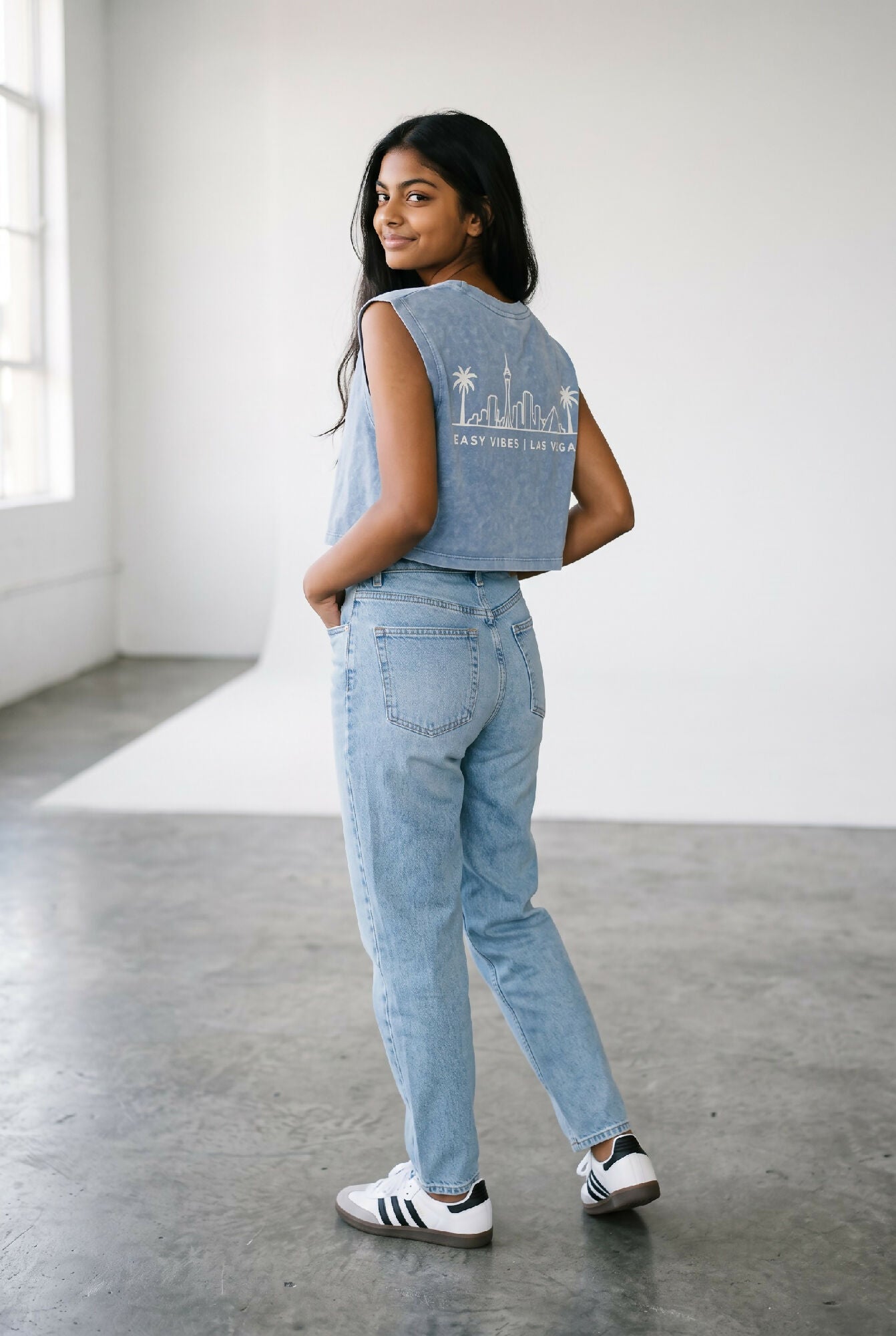 Acid Wash Las Vegas Crop Top