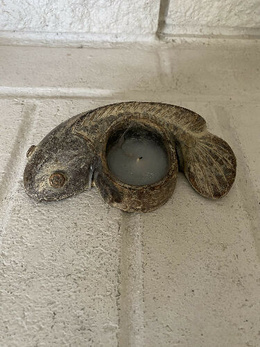 Fish candle holder ceramic