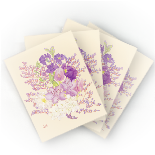 Purple Blooms - Art Print (11"W x 14"H)