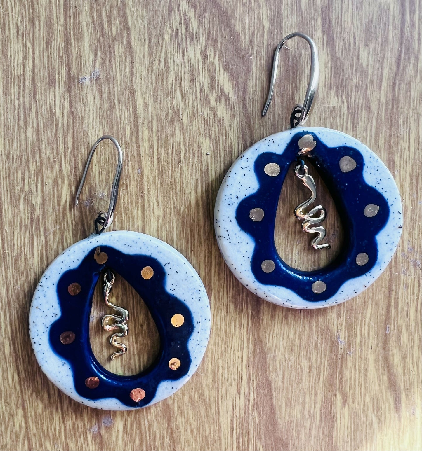 Ceramic Blue Hoops