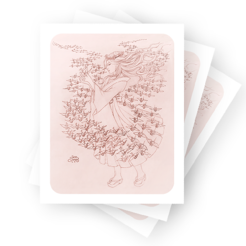 Thousand Cranes - Art Print (16"W x 20"H)