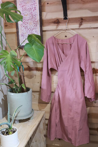 Wrap Dress - long sleeve- pink