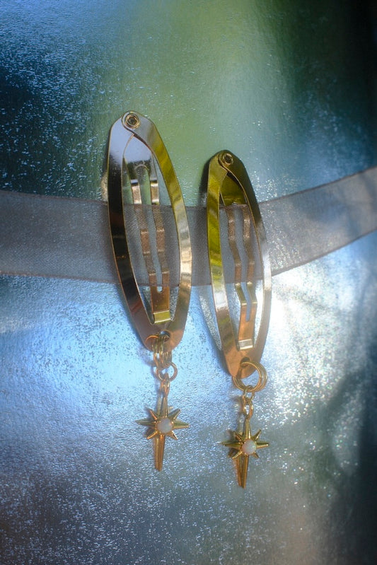 Opal Starburst Hair Clips
