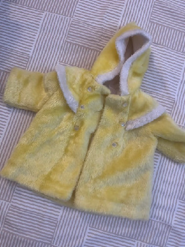 Vintage Keiki Yellow Faux Fur Coat