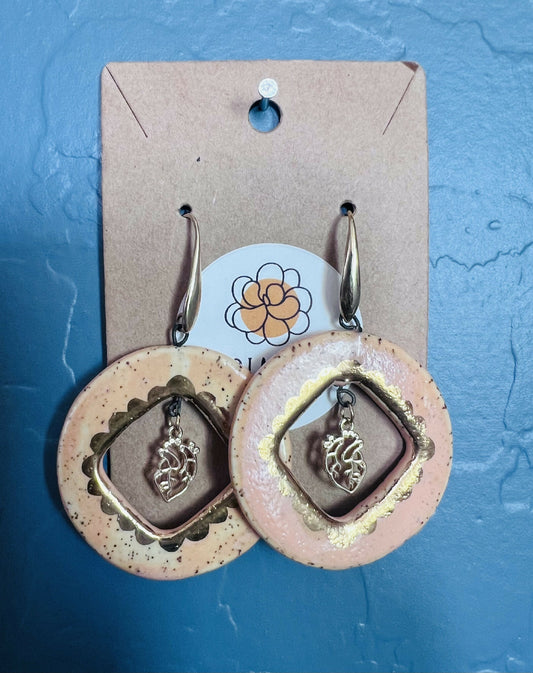 Ceramic Beige Hoops