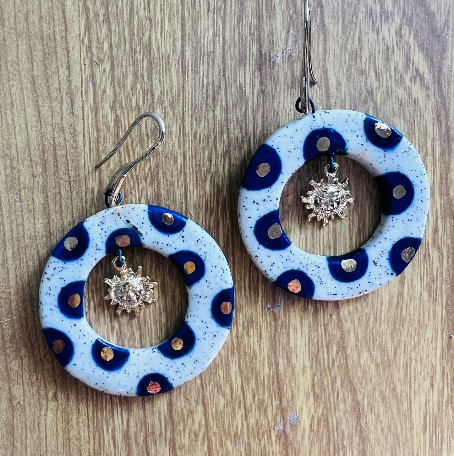 Ceramic Blue Hoops